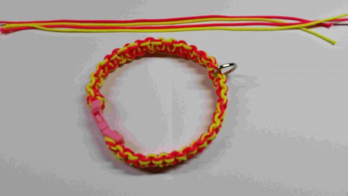 Obojek z dvojitého Micro cordu - délka 31 cm vč.plastové spony + 1 kroužek