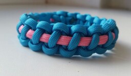 Náramek modrá + růžová, vzor Kobra - obvod 19 cm - plastová spona