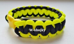 Náramek - obvod 17 cm - plastová spona, přívěšek kostička