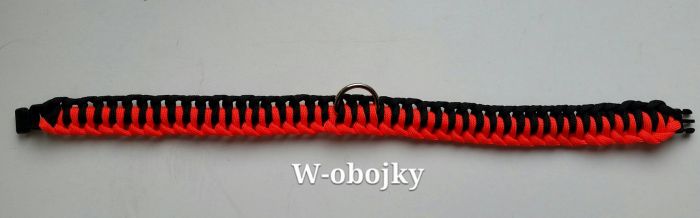 Obojek oranžovo-černá kombinace, délka 37 cm