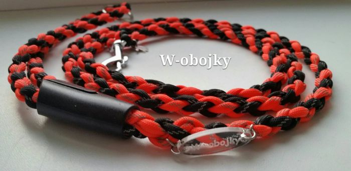 Vodítko z Ultrareflexního Paracordu - černo-oranžové (160cm)