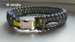 Sada vodítko + obojek v barvách Žraločí a Žlutá neon
