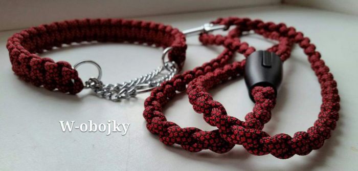 Sada obojek + vodítko z Diamantového Paracordu 