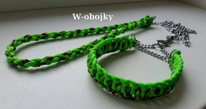 Sada obojek + vodítko z Paracordu 